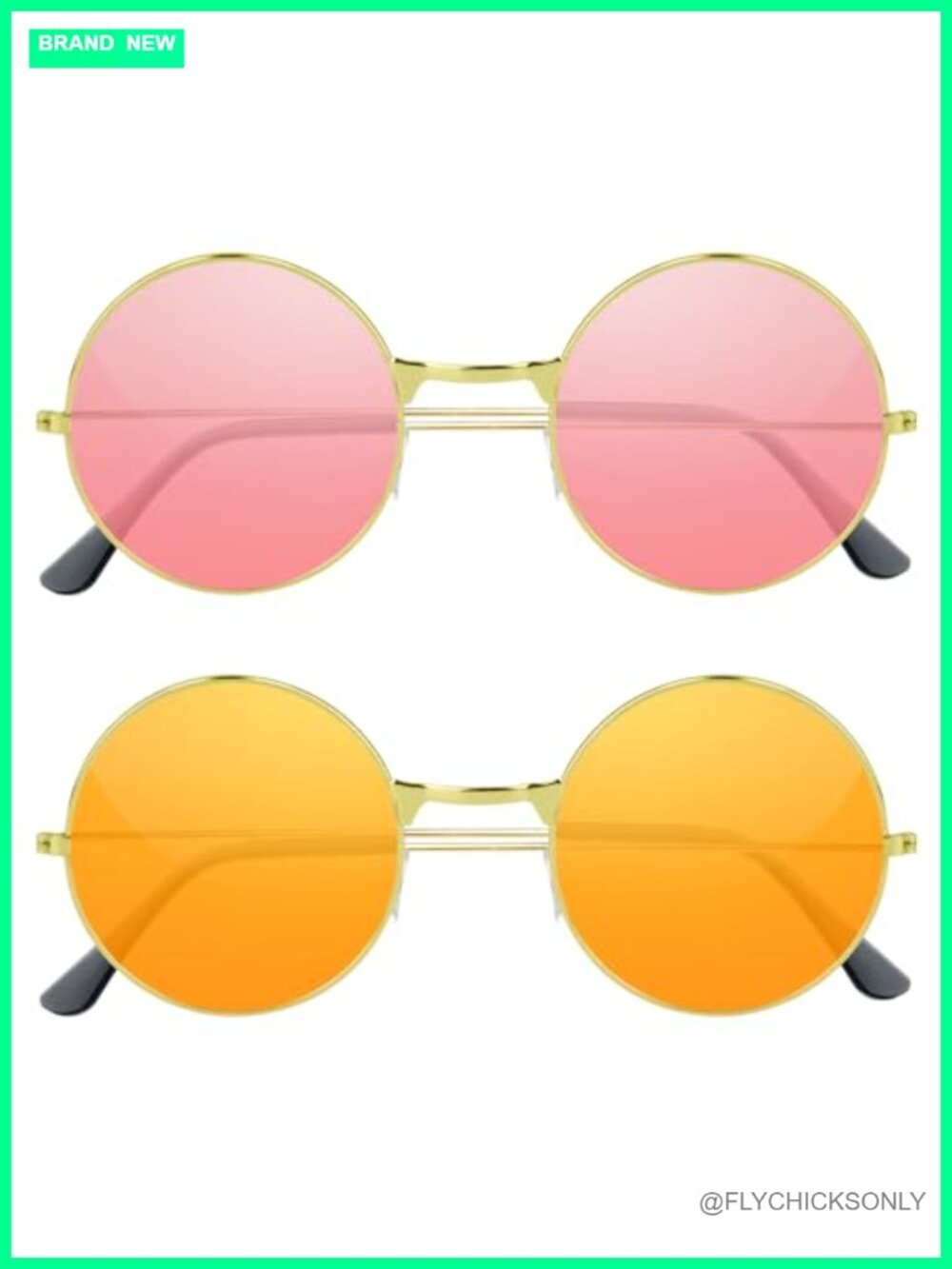 Hippie Round Metal Sunglasses Retro Disco Party Accessory